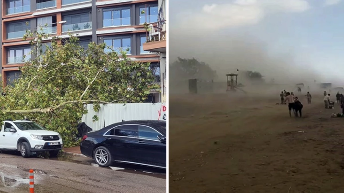 Ağaçlar devrildi, havalimanında uçuşlar durdu! Sağanak ve fırtınanın vurduğu Antalya'ya 15 dakika yetti