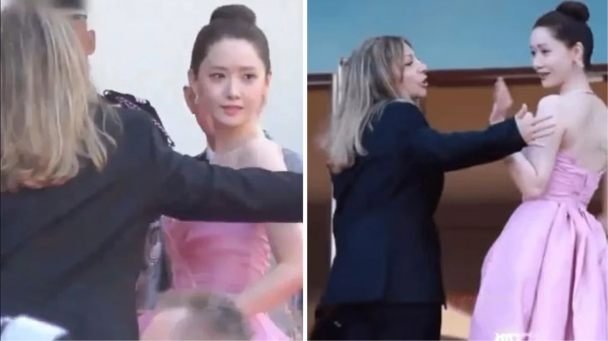 Cannes'da ünlülerle tartışan kadın güvenlik görevlisi, şimdi de Koreli oyuncu Yoona'nın fotoğraf çekmesini engelledi